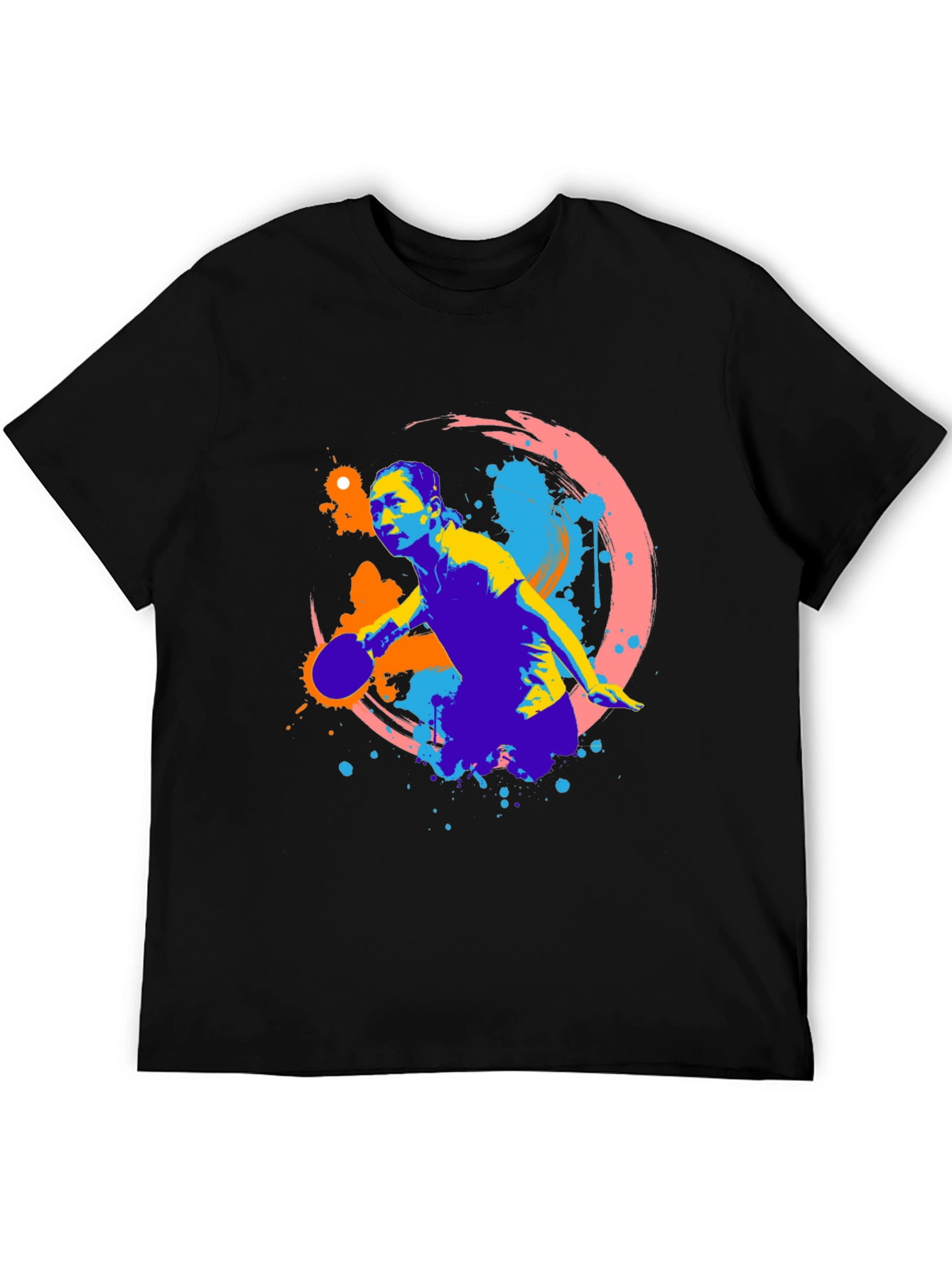 Abstract Table Tennis Player Graphic Tee