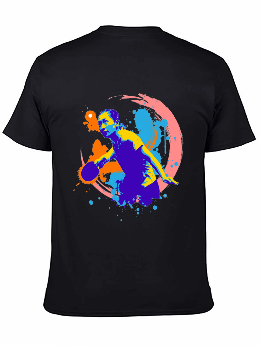 Abstract Table Tennis Player Graphic Tee
