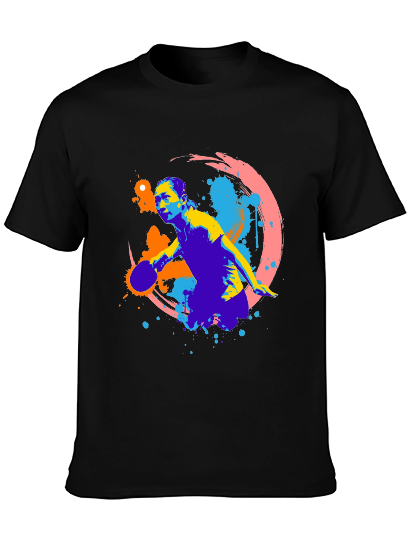 Abstract Table Tennis Player Graphic Tee