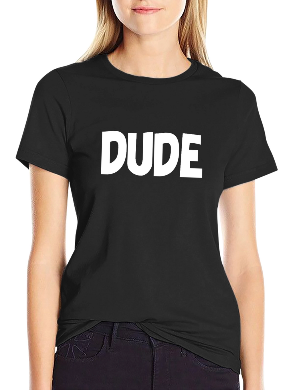 Dude Graphic Tee - Classic Black Cotton T-Shirt