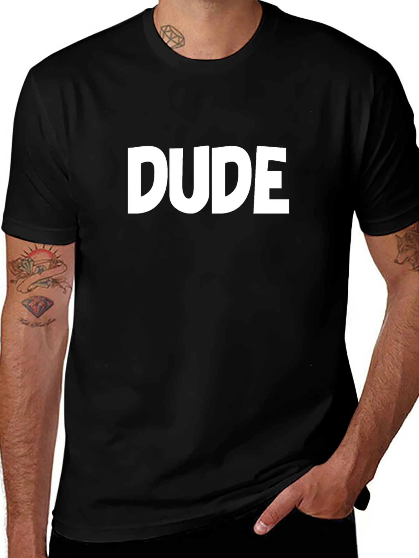 Dude Graphic Tee - Classic Black Cotton T-Shirt