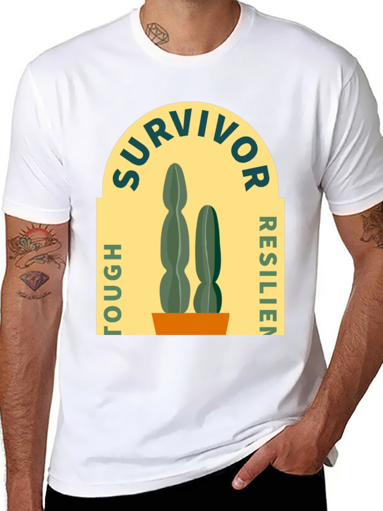 Survivor Tough Resilient Cactus Graphic T-Shirt