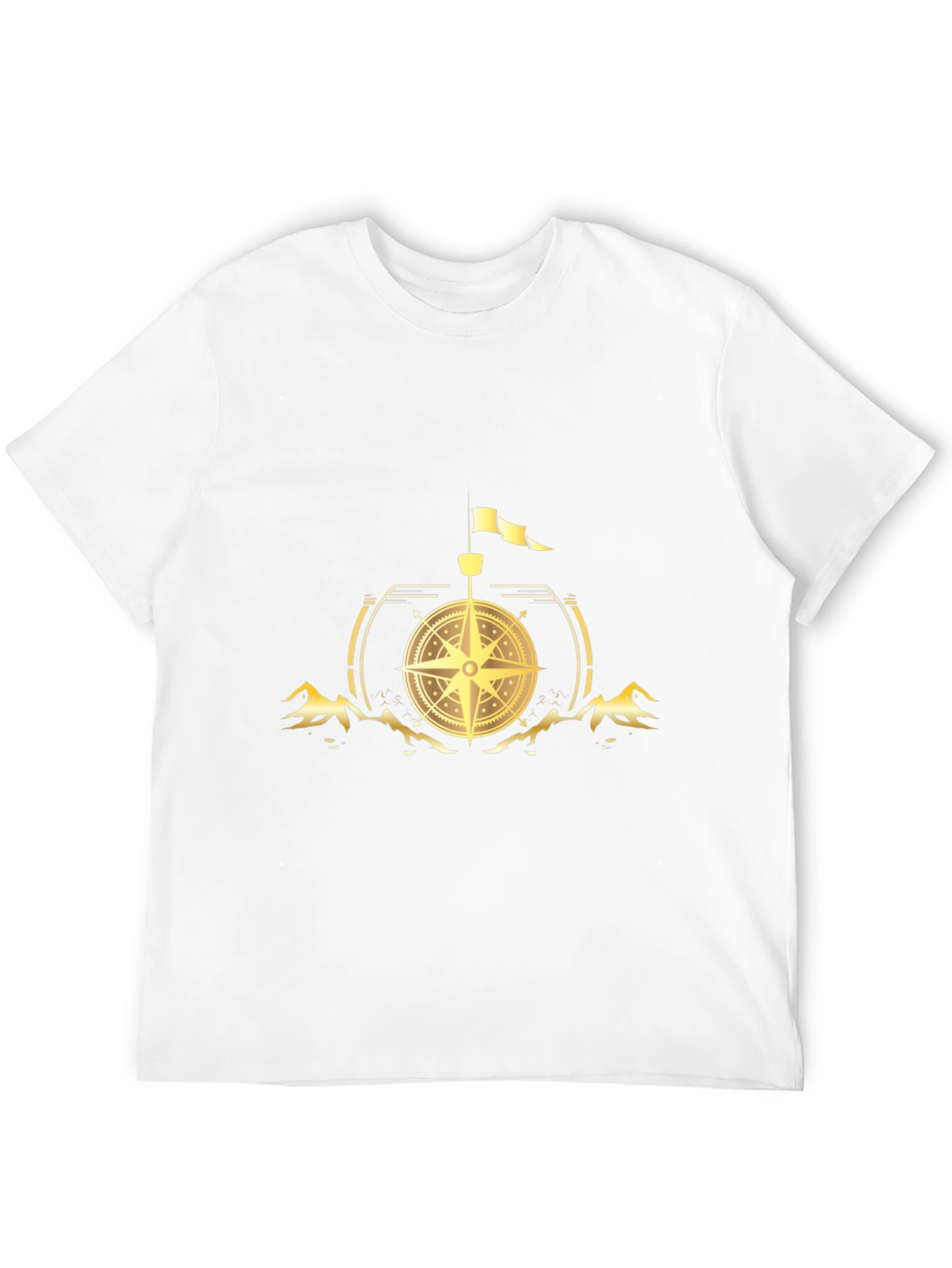 Compass Graphic Print Black T-Shirt