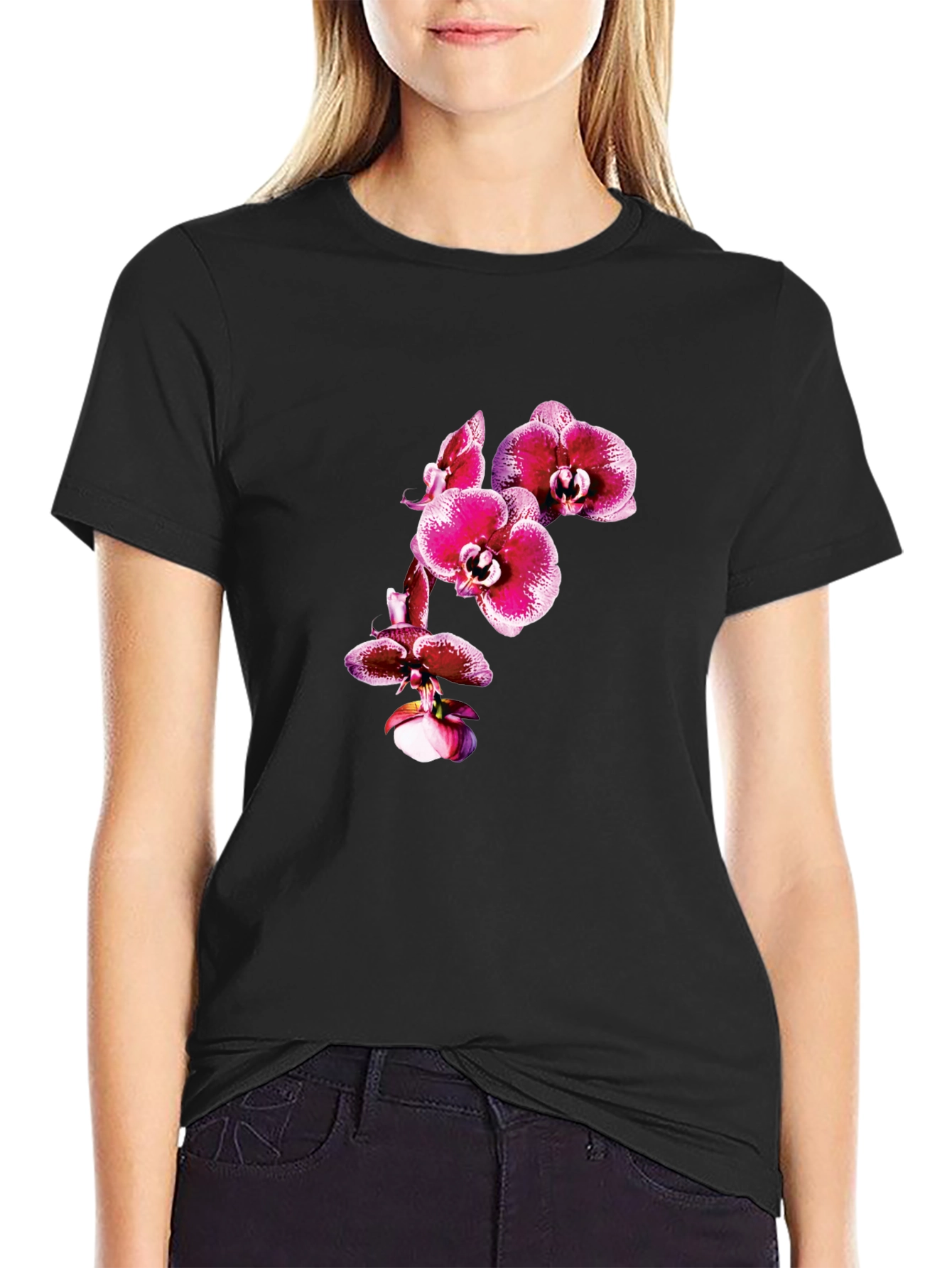 Orchid Graphic Tee - Black
