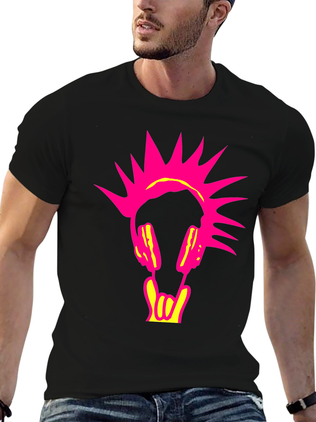 Punk Rock Headphone Graphic Tee