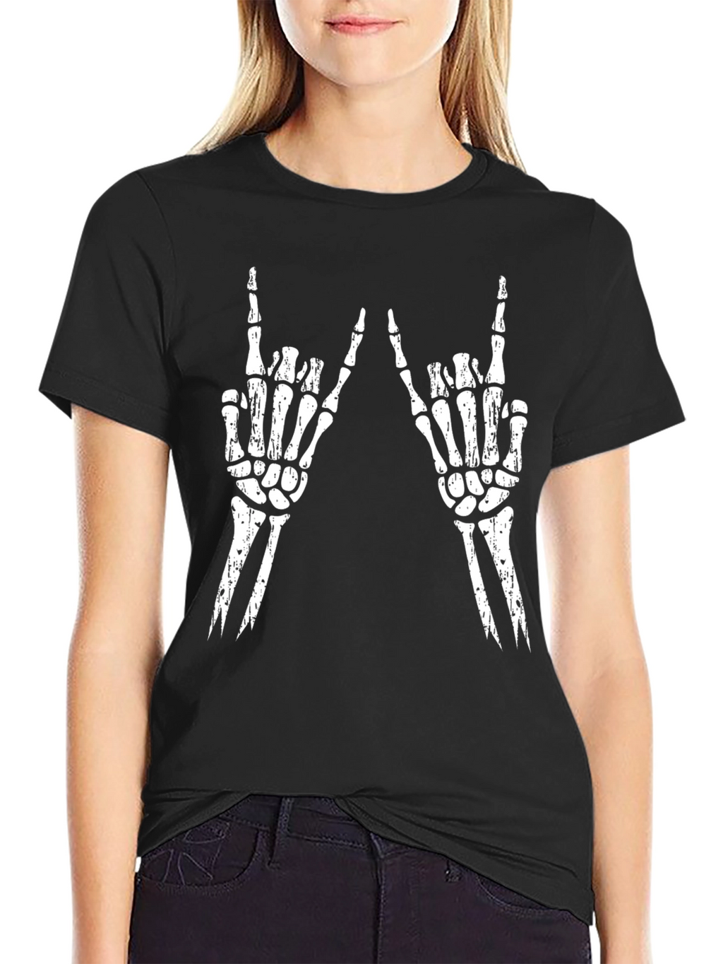 Rock On Skeleton Hand T-Shirt