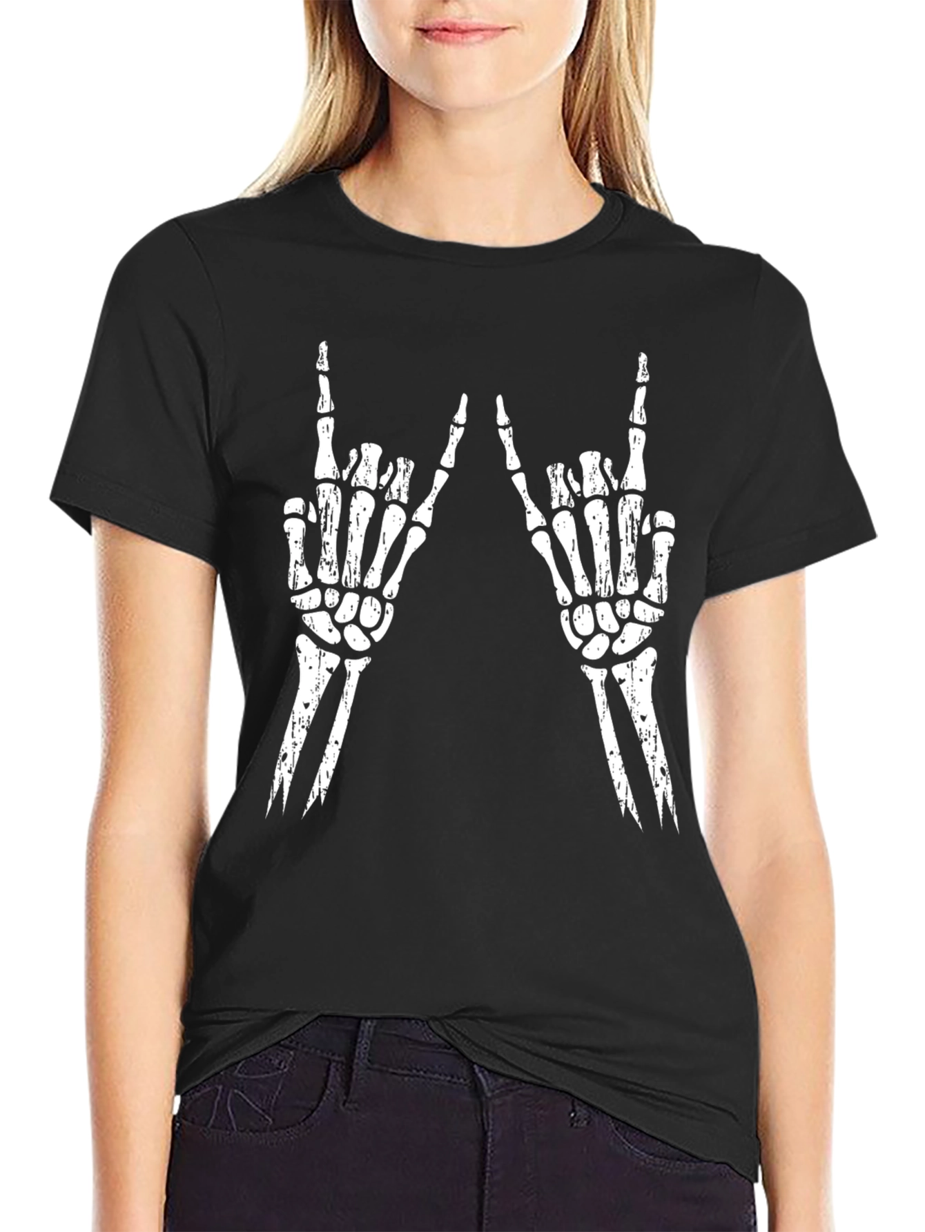 Rock On Skeleton Hand T-Shirt