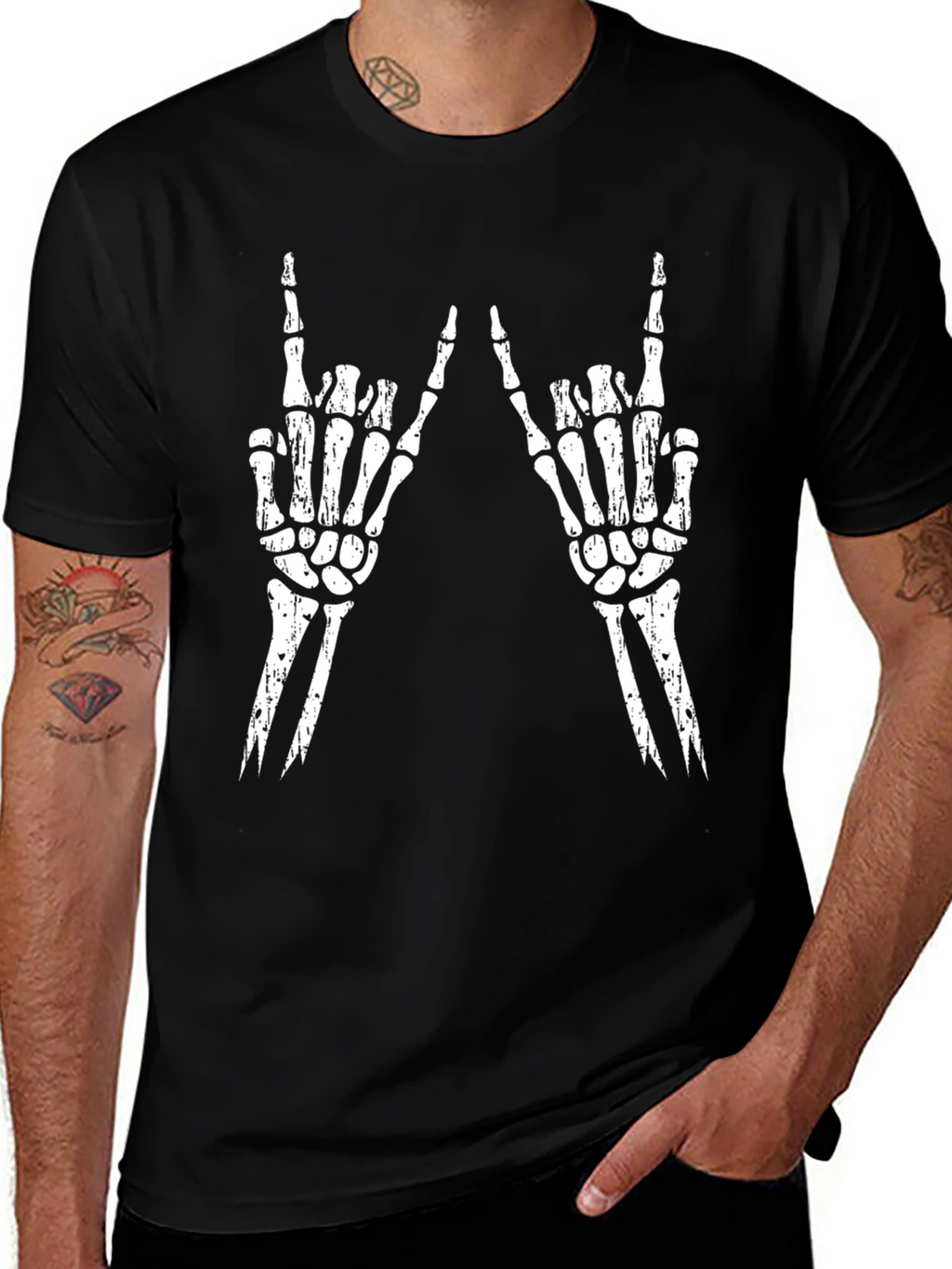 Rock On Skeleton Hand T-Shirt