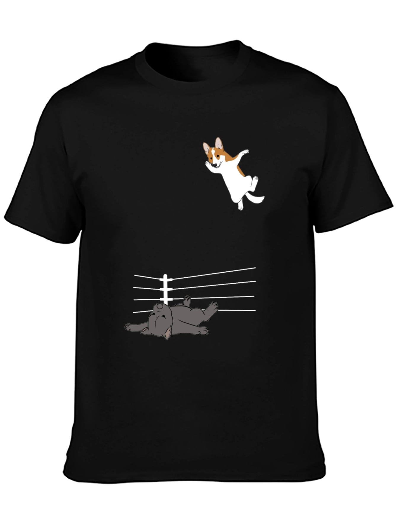 Funny Dog T-Shirt - Corgi and French Bulldog Design