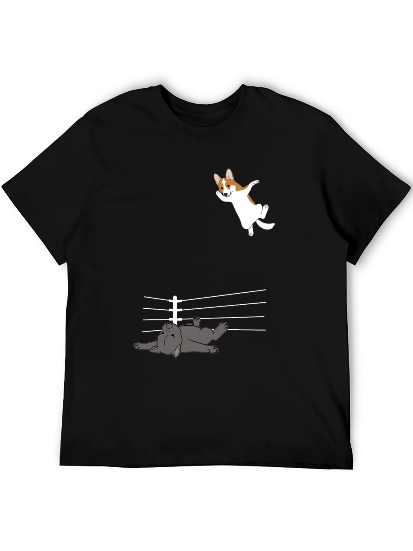 Funny Dog T-Shirt - Corgi and French Bulldog Design