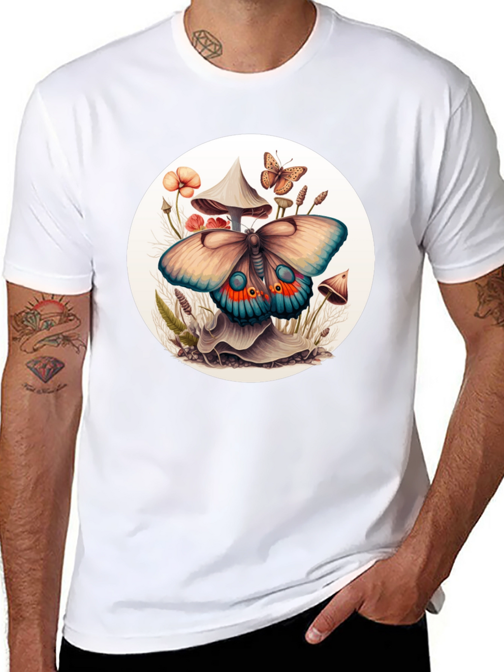 Mushroom Butterfly Graphic Tee