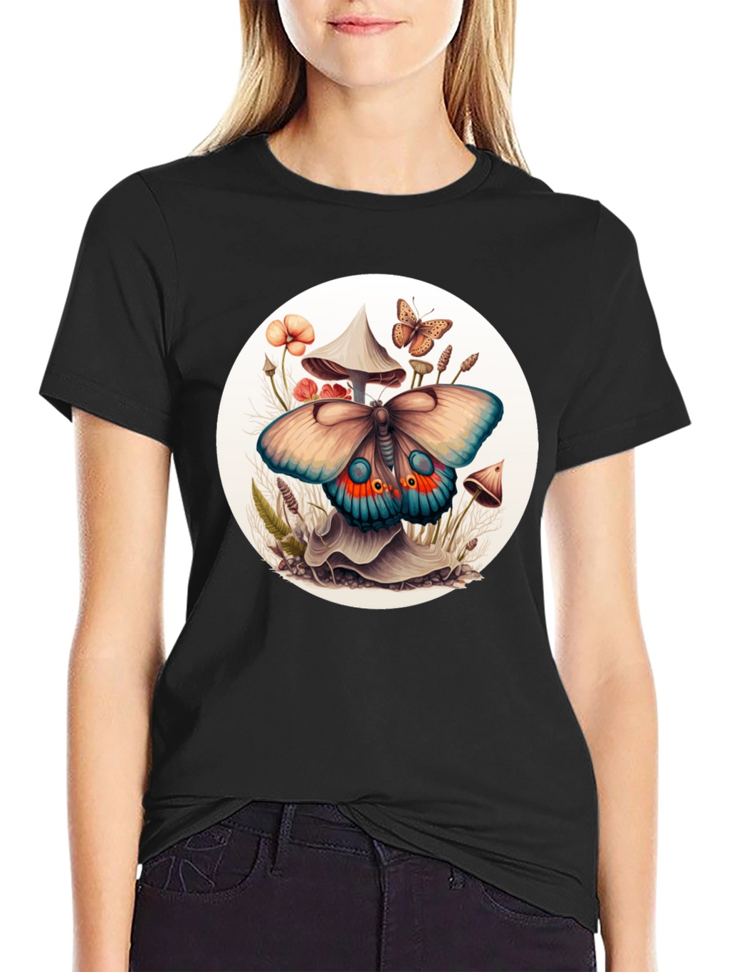 Mushroom Butterfly Graphic Tee