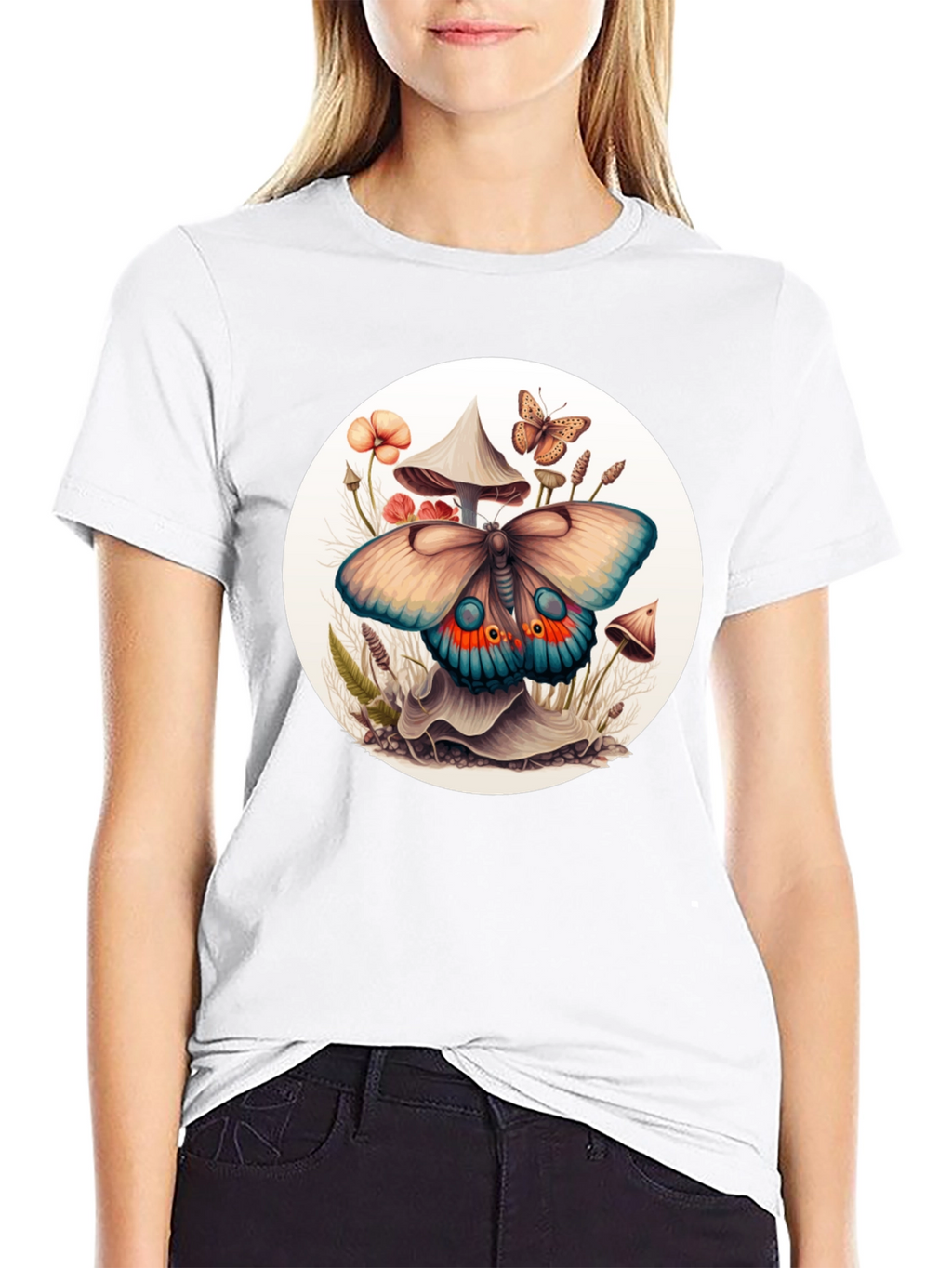 Mushroom Butterfly Graphic Tee