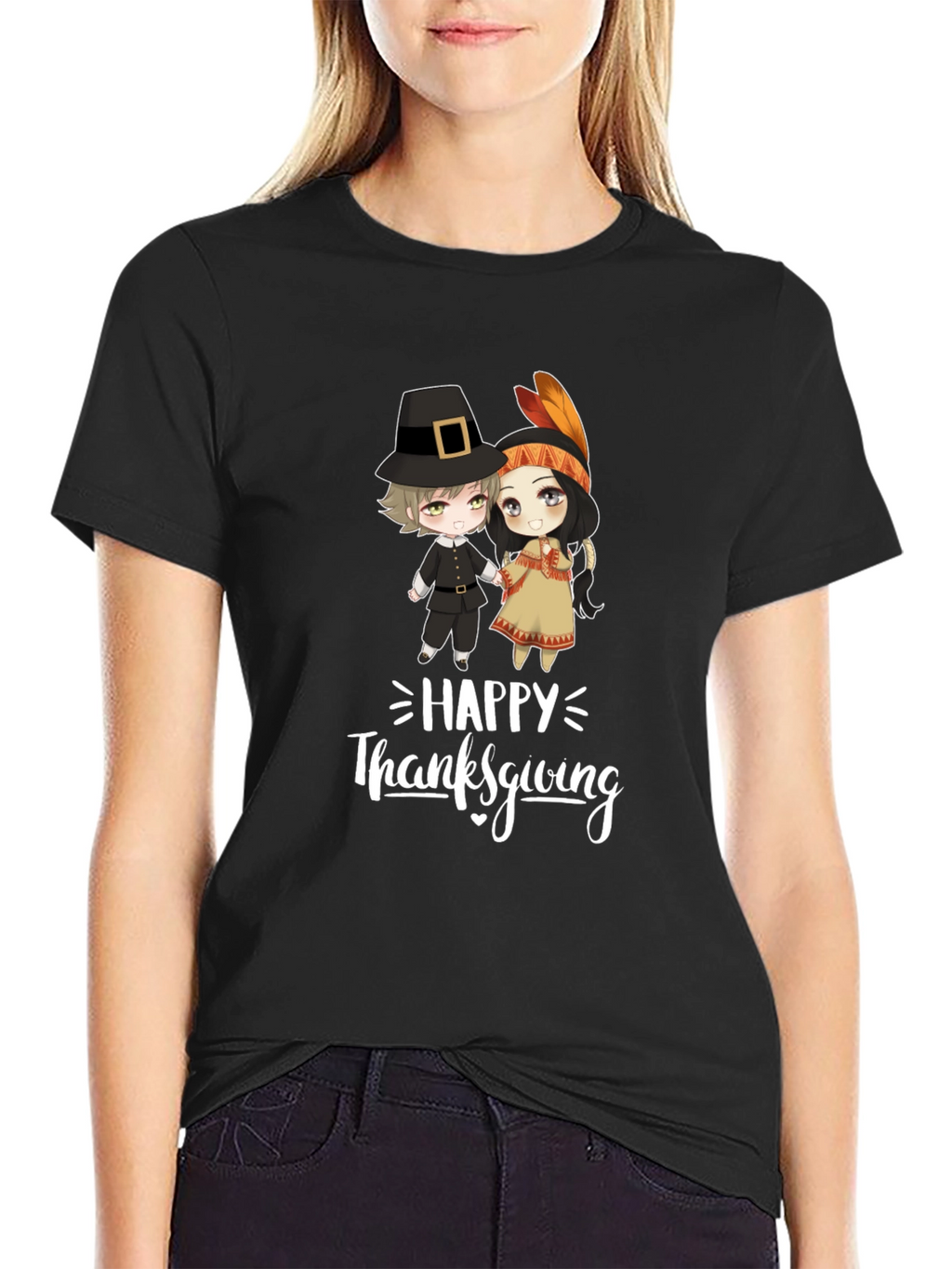 Thanksgiving Cartoon Graphic T-Shirt