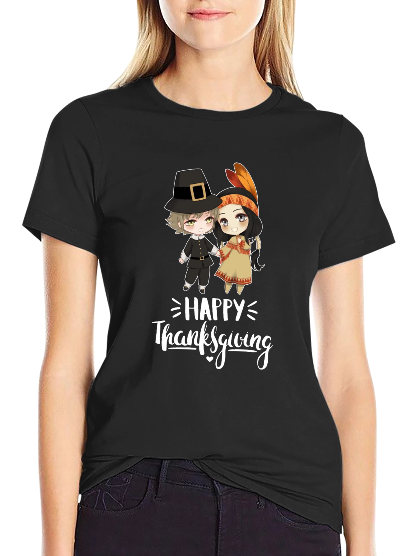 Thanksgiving Cartoon Graphic T-Shirt