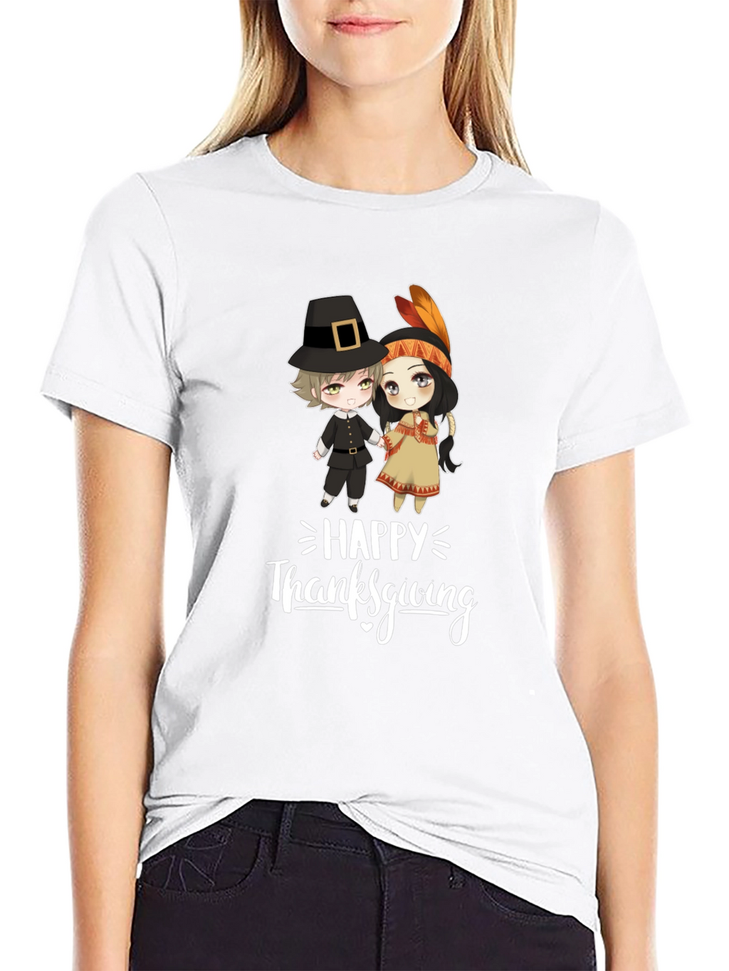 Thanksgiving Cartoon Graphic T-Shirt