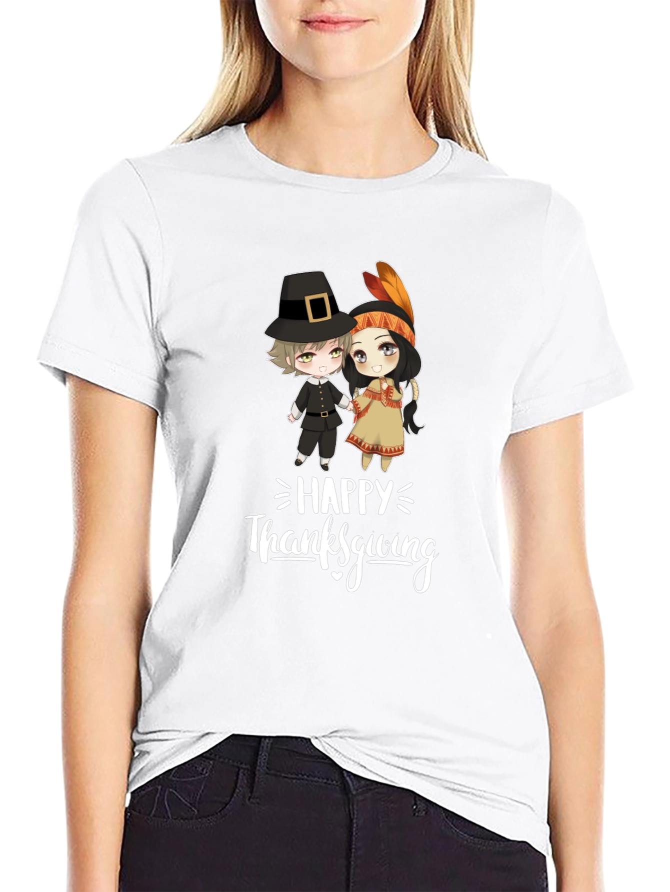 Thanksgiving Cartoon Graphic T-Shirt
