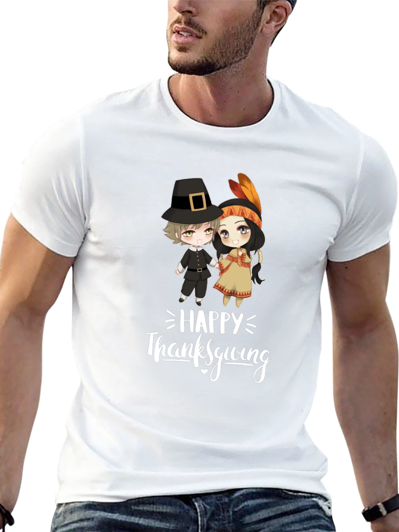 Thanksgiving Cartoon Graphic T-Shirt