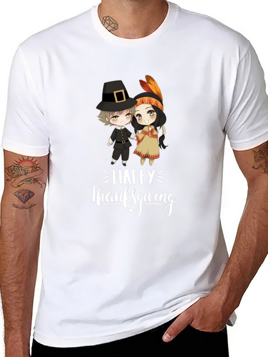 Thanksgiving Cartoon Graphic T-Shirt