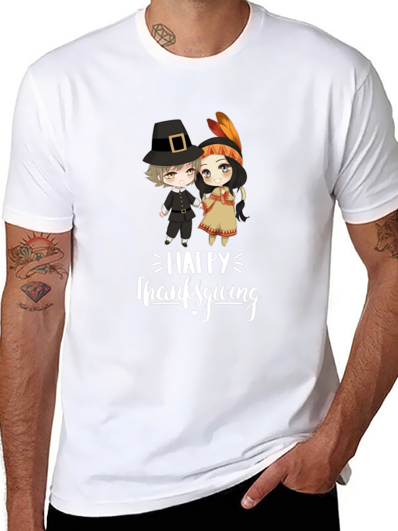 Thanksgiving Cartoon Graphic T-Shirt