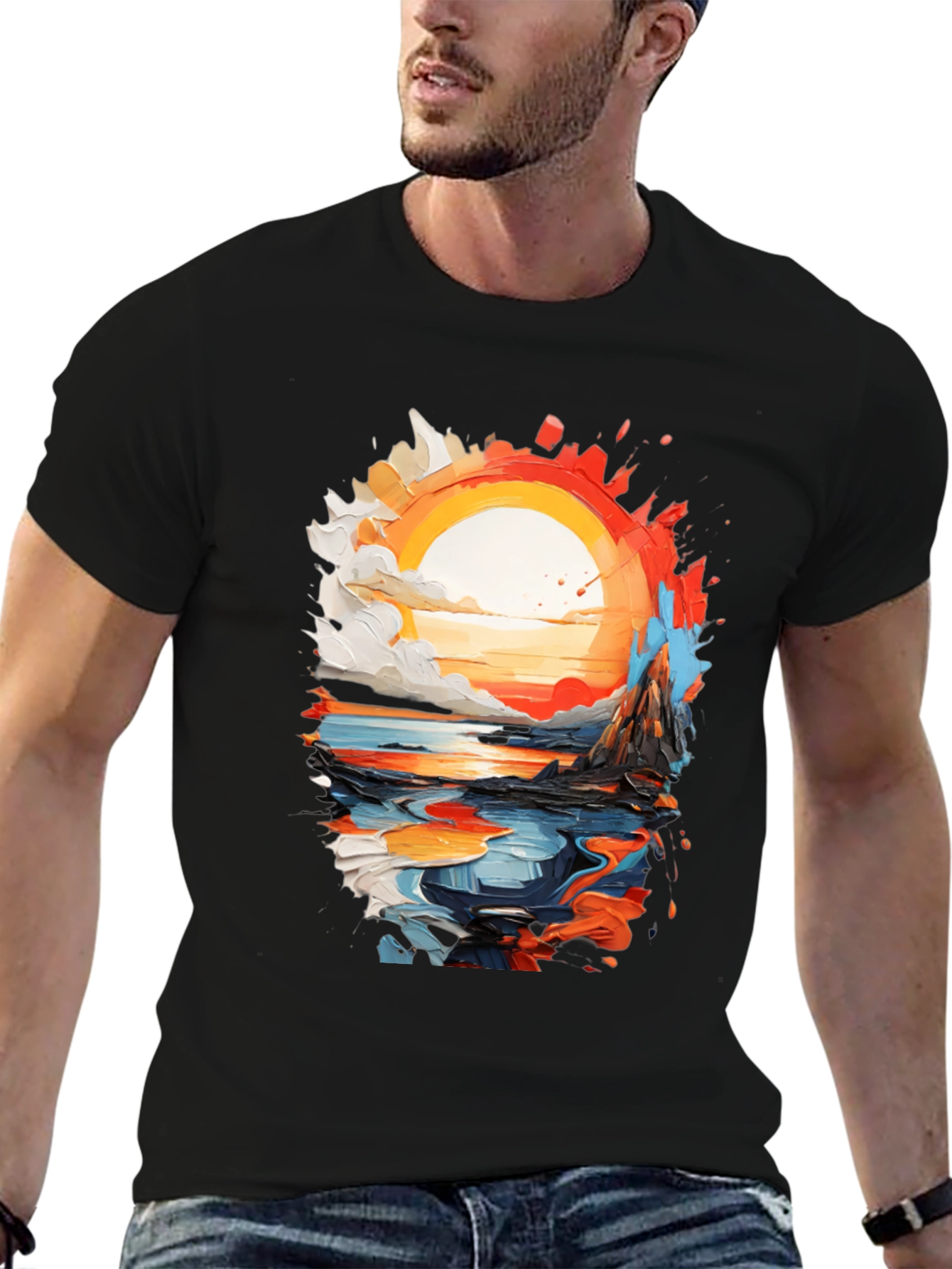 Abstract Sunset Graphic T-Shirt