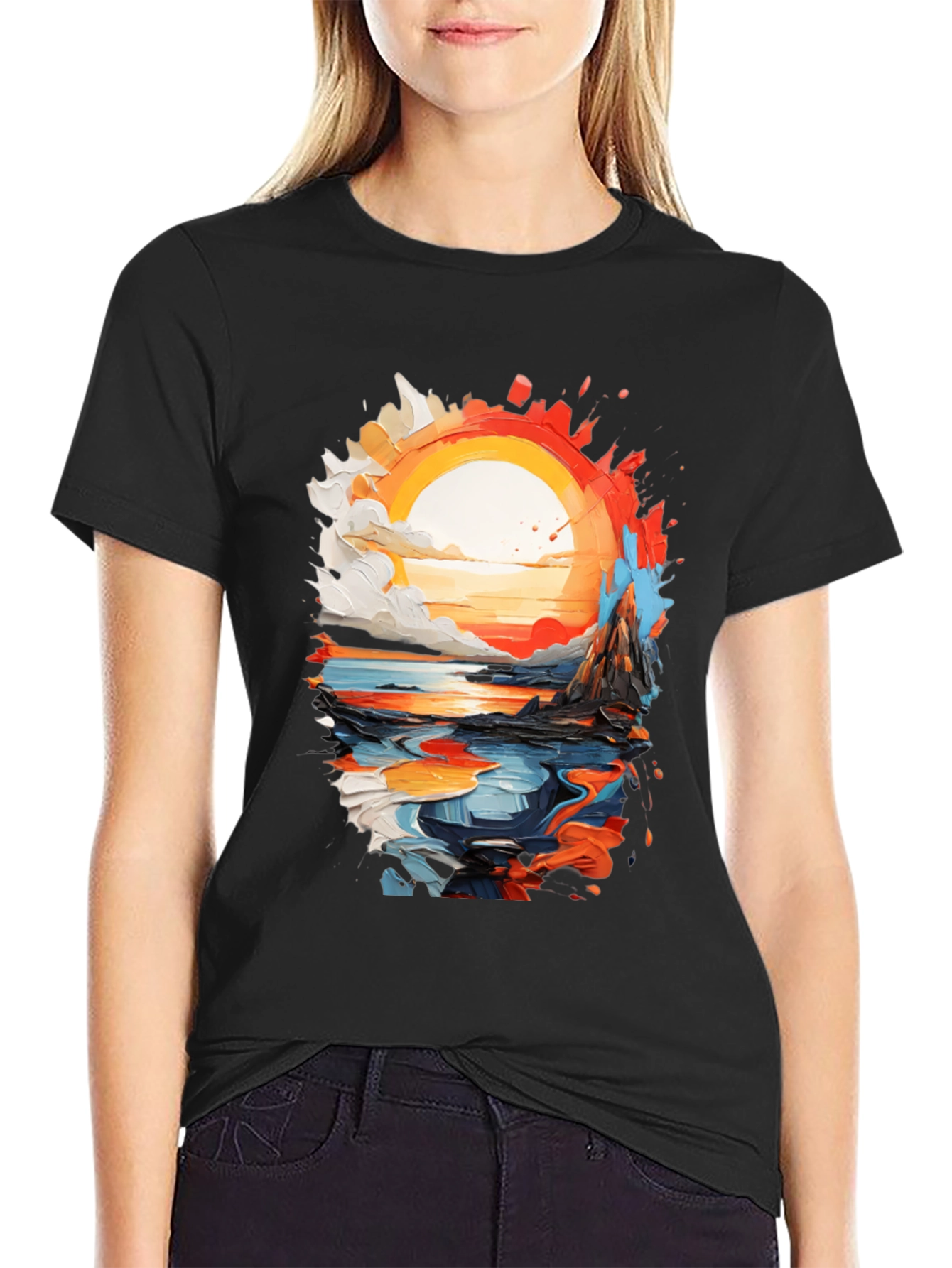 Abstract Sunset Graphic T-Shirt
