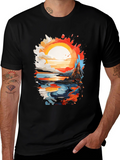 Abstract Sunset Graphic T-Shirt