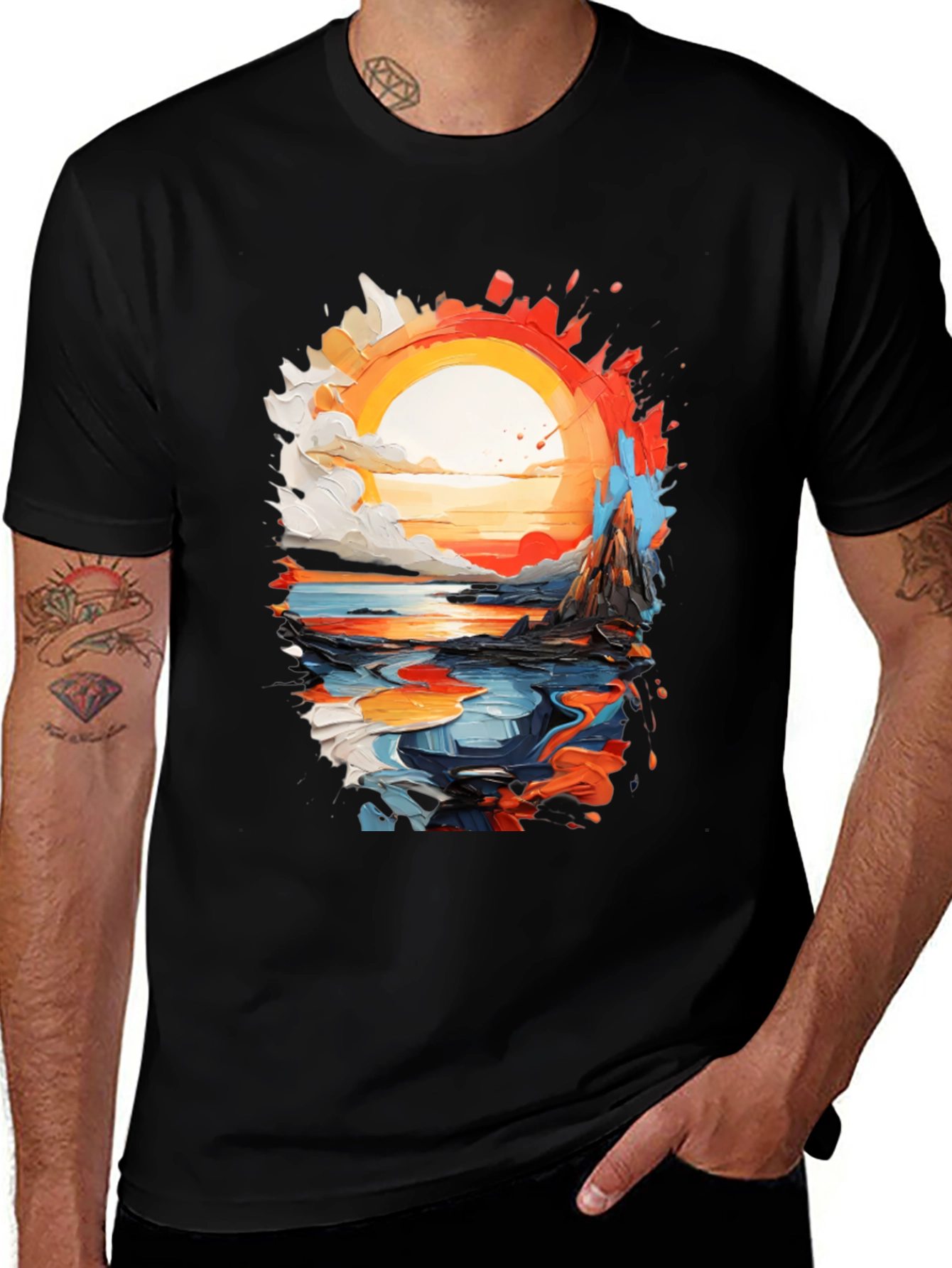 Abstract Sunset Graphic T-Shirt