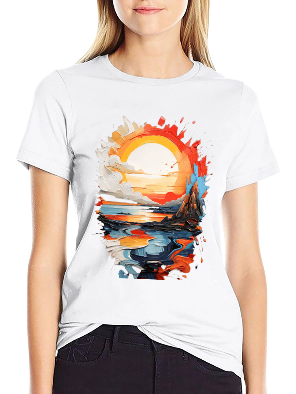 Abstract Sunset Graphic T-Shirt