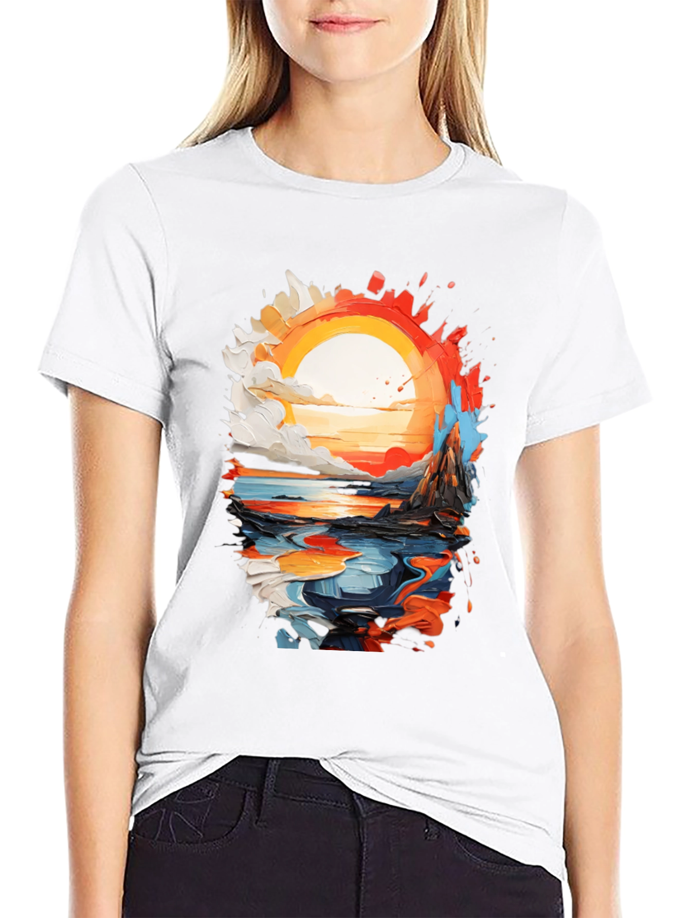 Abstract Sunset Graphic T-Shirt