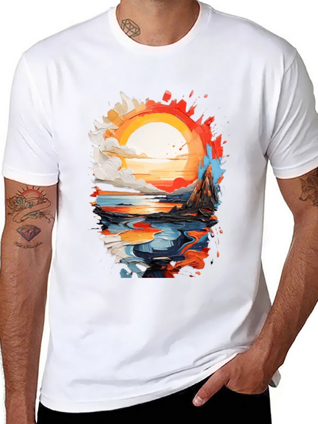 Abstract Sunset Graphic T-Shirt