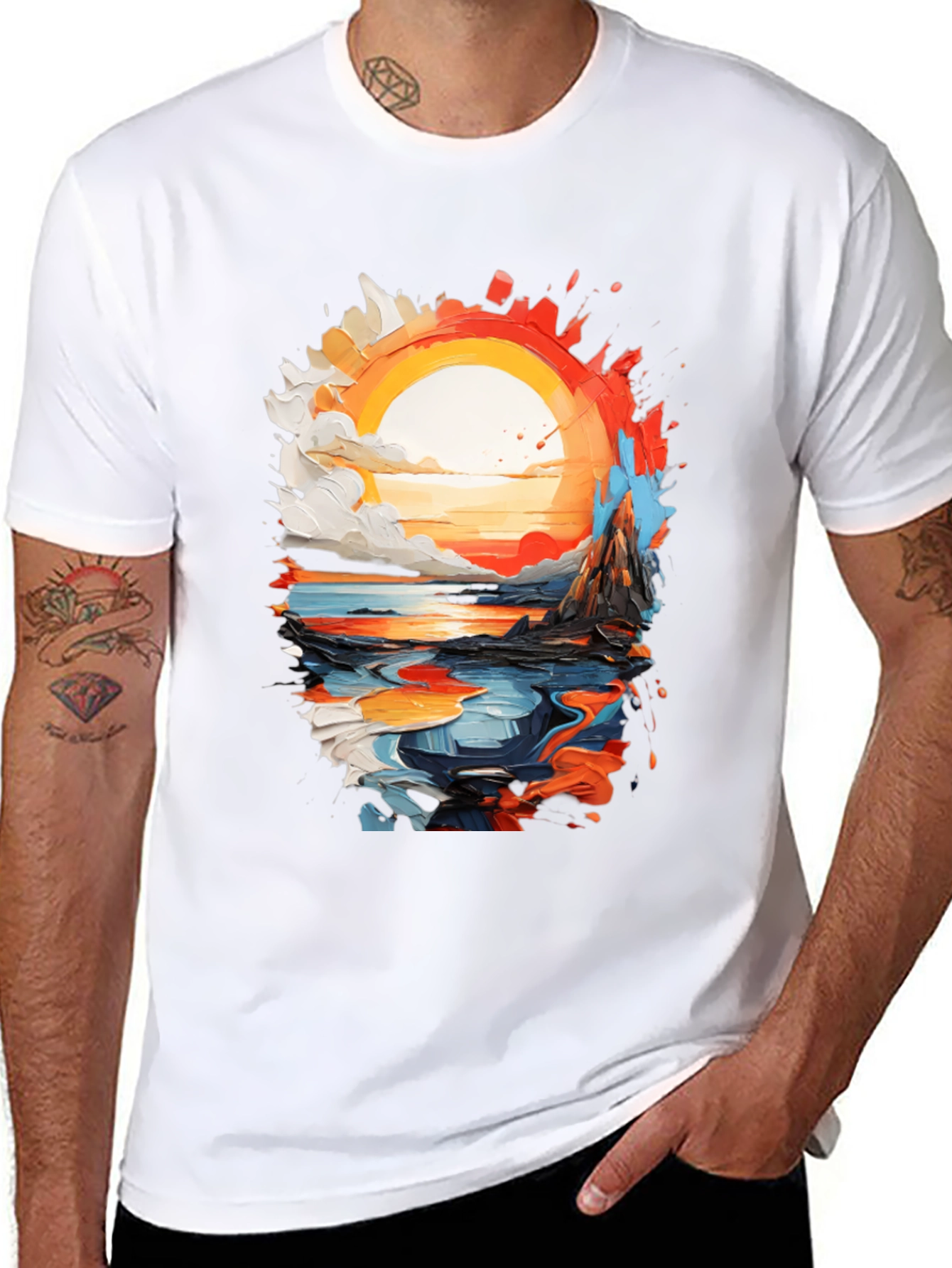 Abstract Sunset Graphic T-Shirt