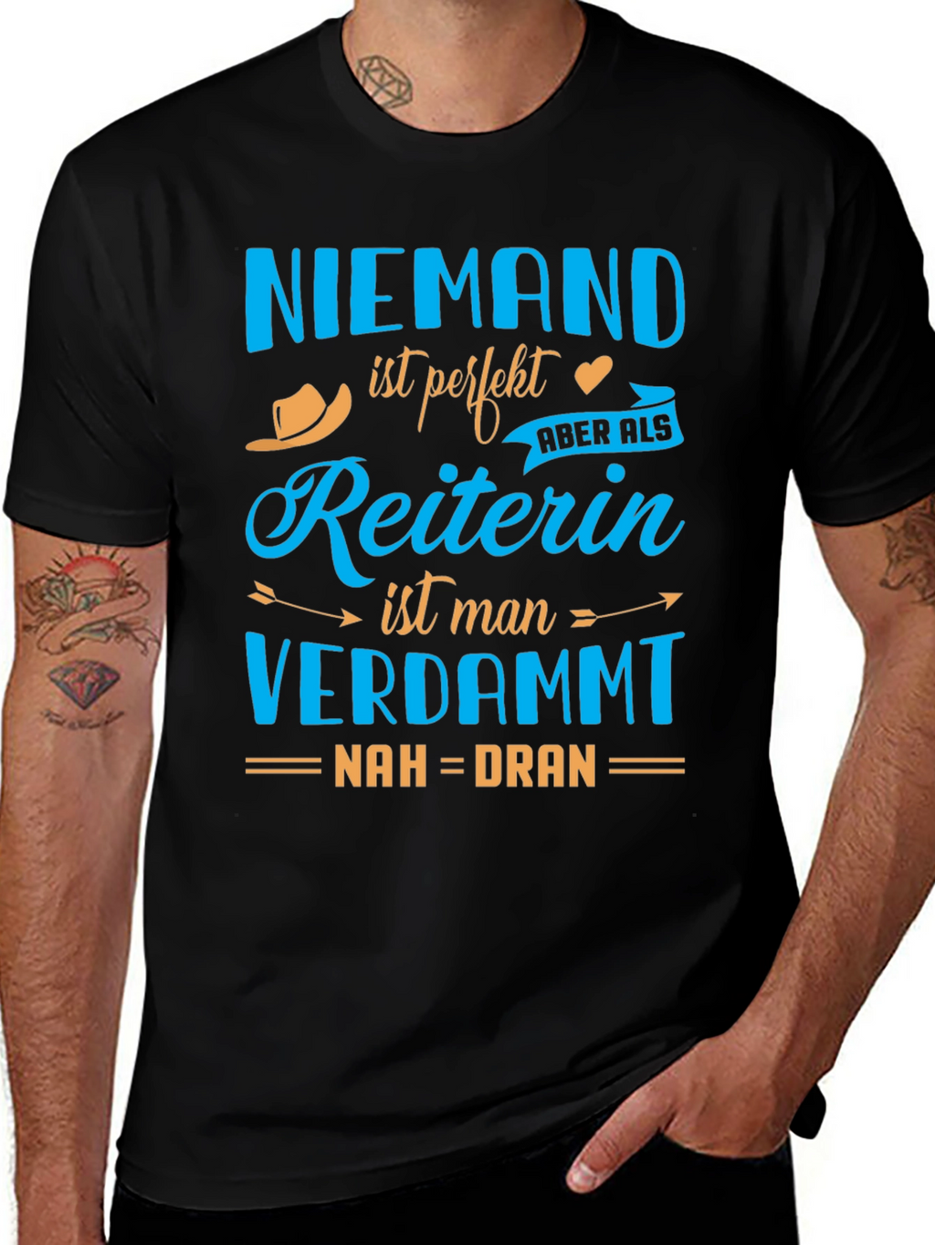 Niemand ist Perfekt Reiterin Funny T-Shirt