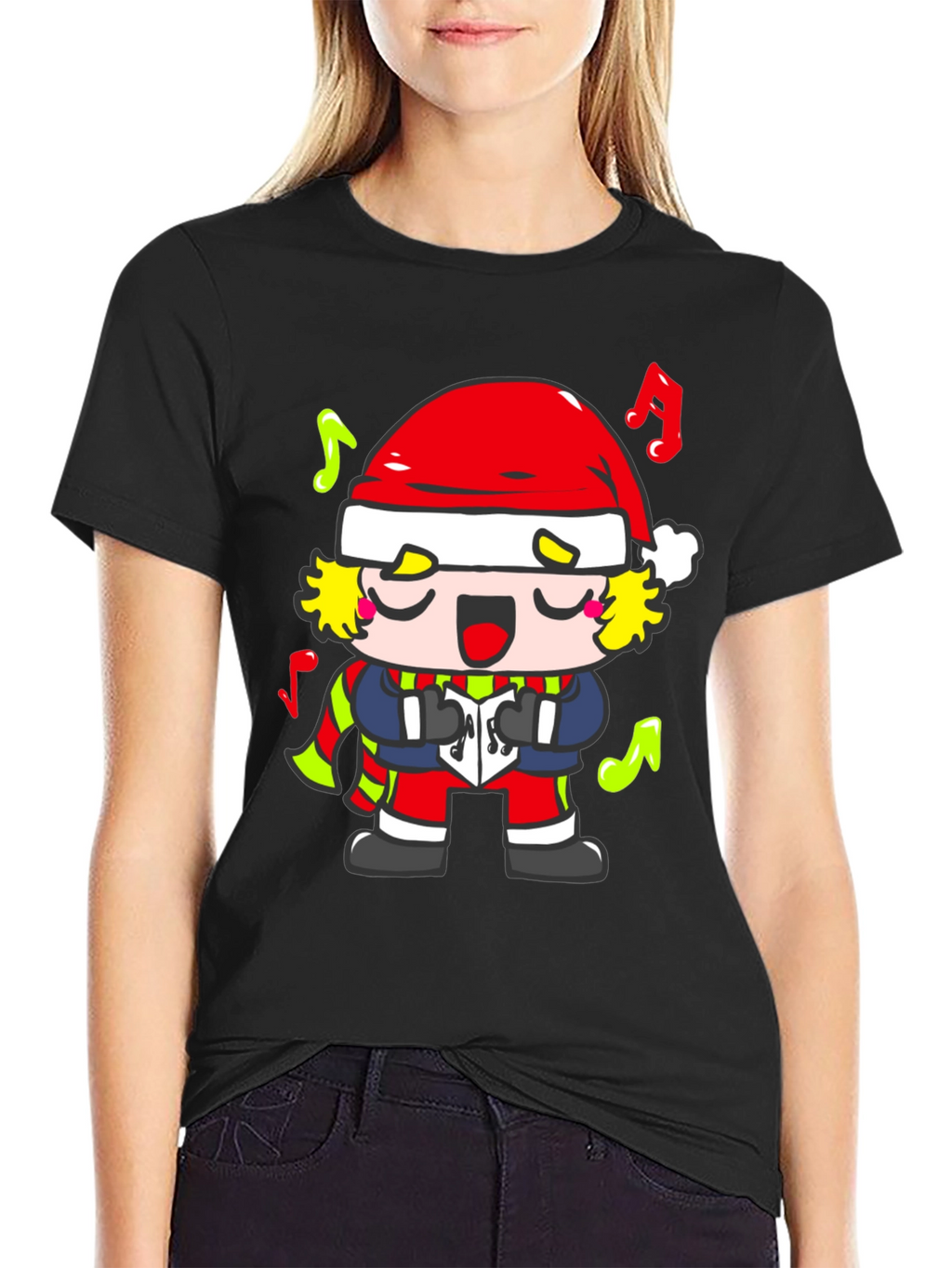 Christmas Caroling Cartoon Character T-Shirt