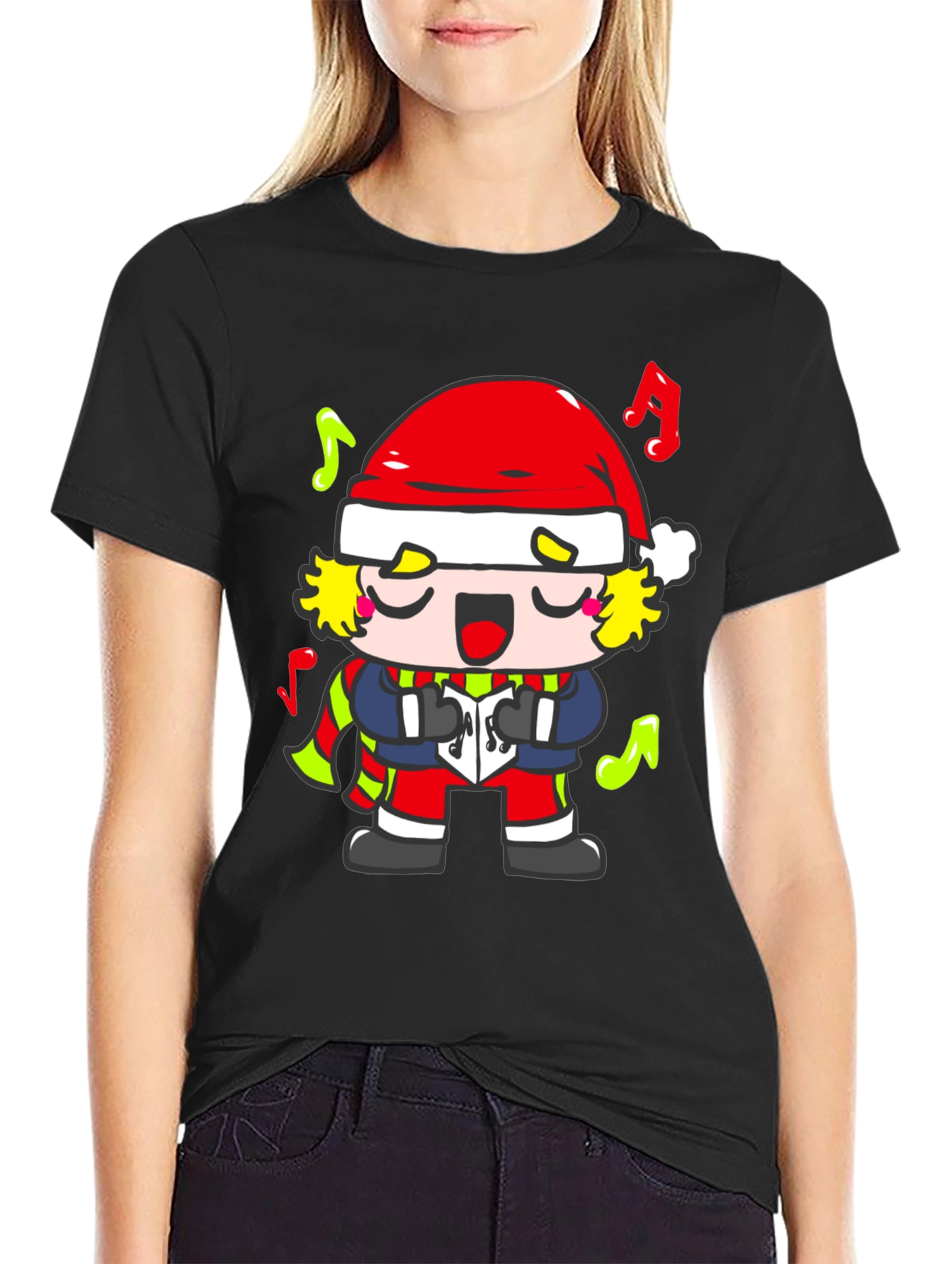 Christmas Caroling Cartoon Character T-Shirt
