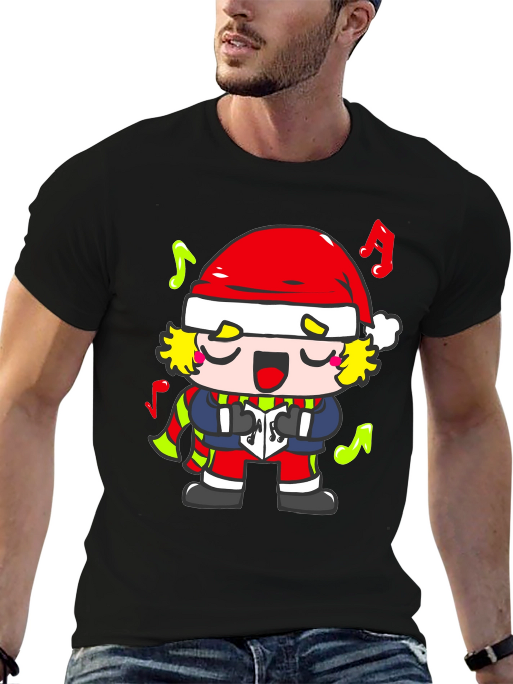Christmas Caroling Cartoon Character T-Shirt