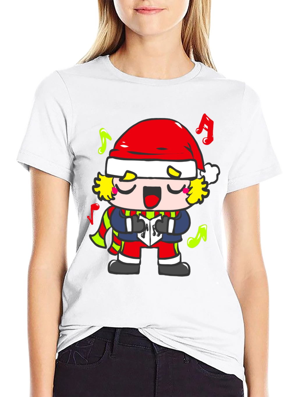 Christmas Caroling Cartoon Character T-Shirt