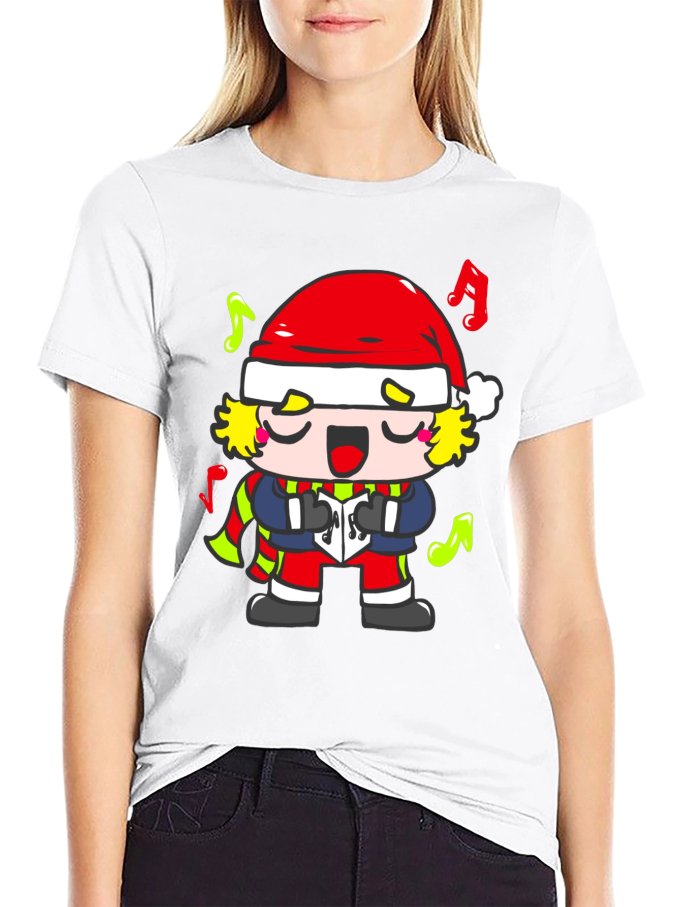 Christmas Caroling Cartoon Character T-Shirt