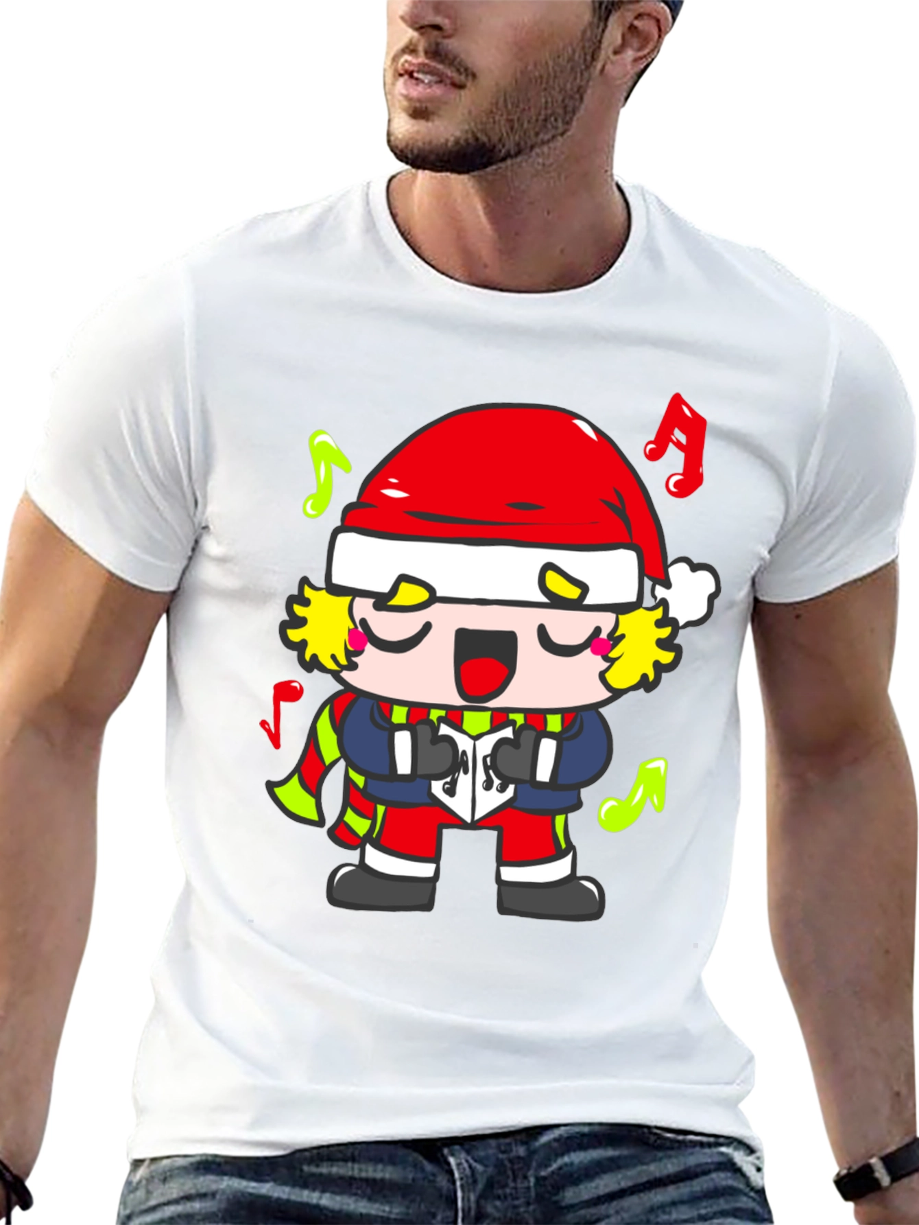 Christmas Caroling Cartoon Character T-Shirt