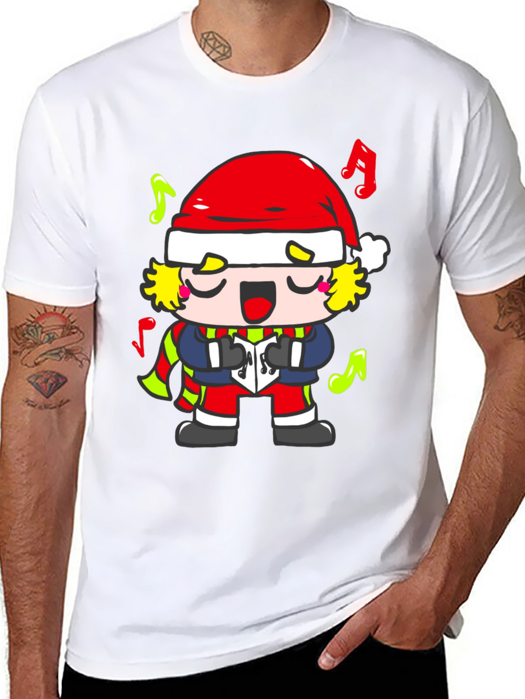 Christmas Caroling Cartoon Character T-Shirt