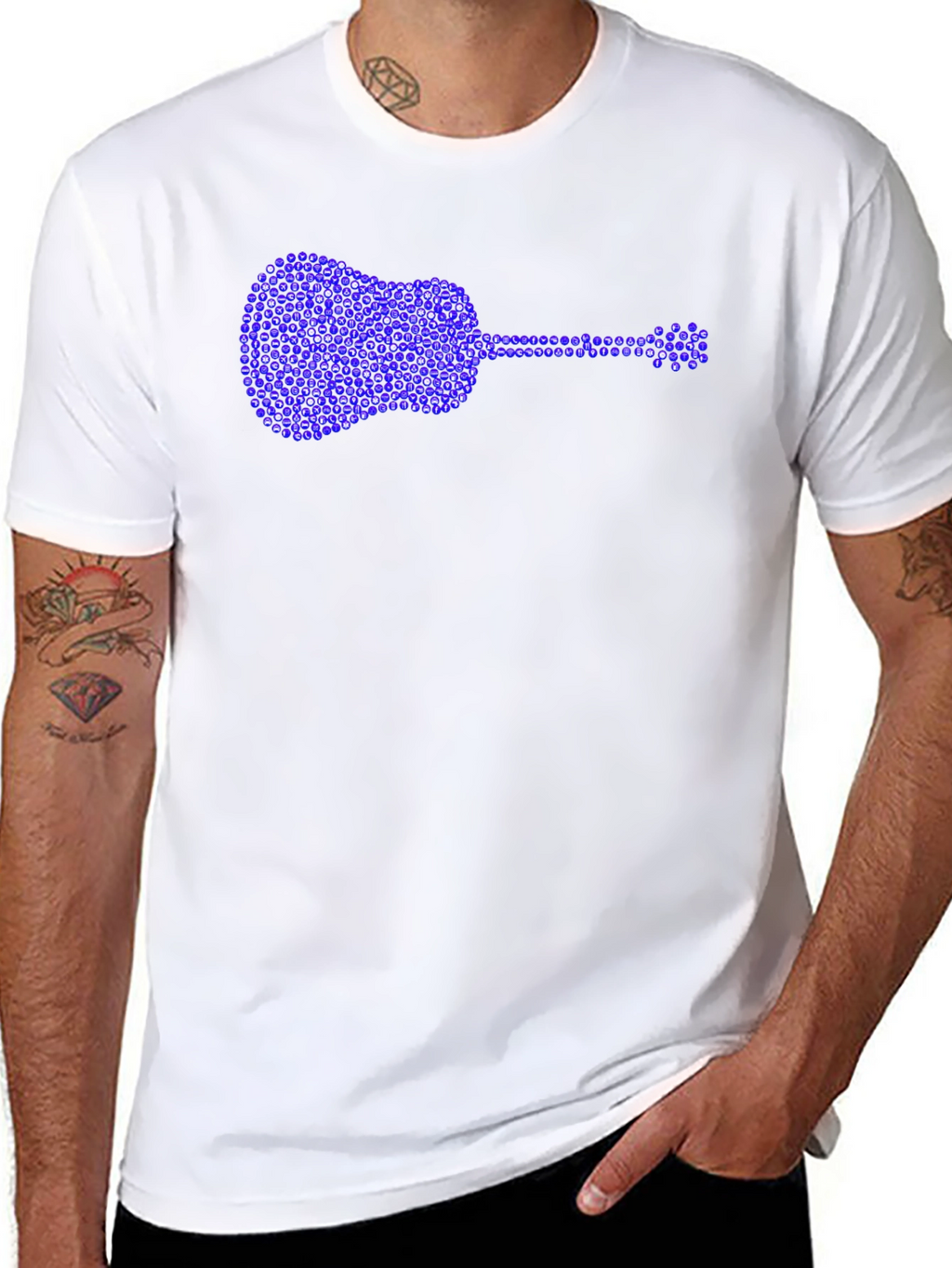 Guitar Rhinestone Graphic T-Shirt