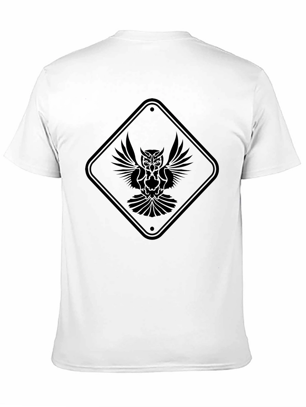 Black Owl Graphic Tee - Unique Diamond Sign Design