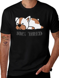101% Tired Dog Graphic Black T-Shirt