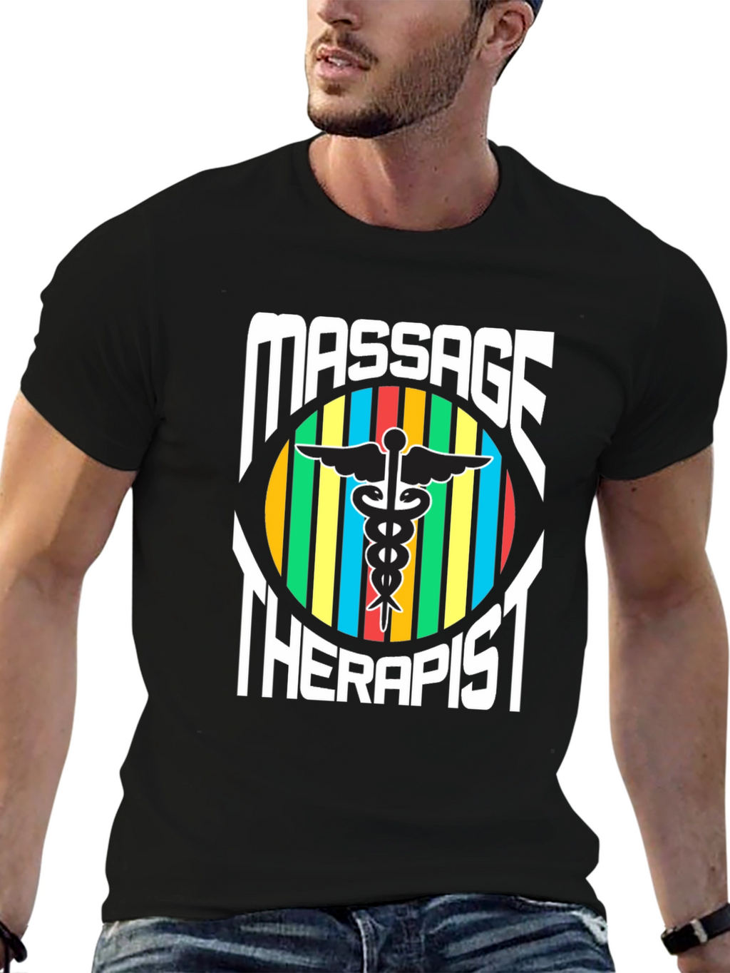 Massage Therapist T-Shirt - Caduceus Symbol