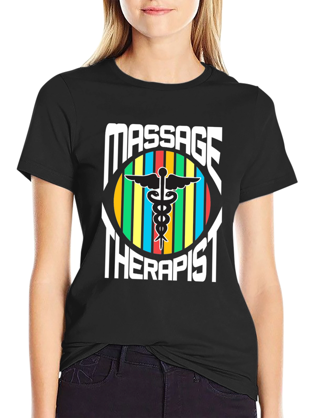 Massage Therapist T-Shirt - Caduceus Symbol