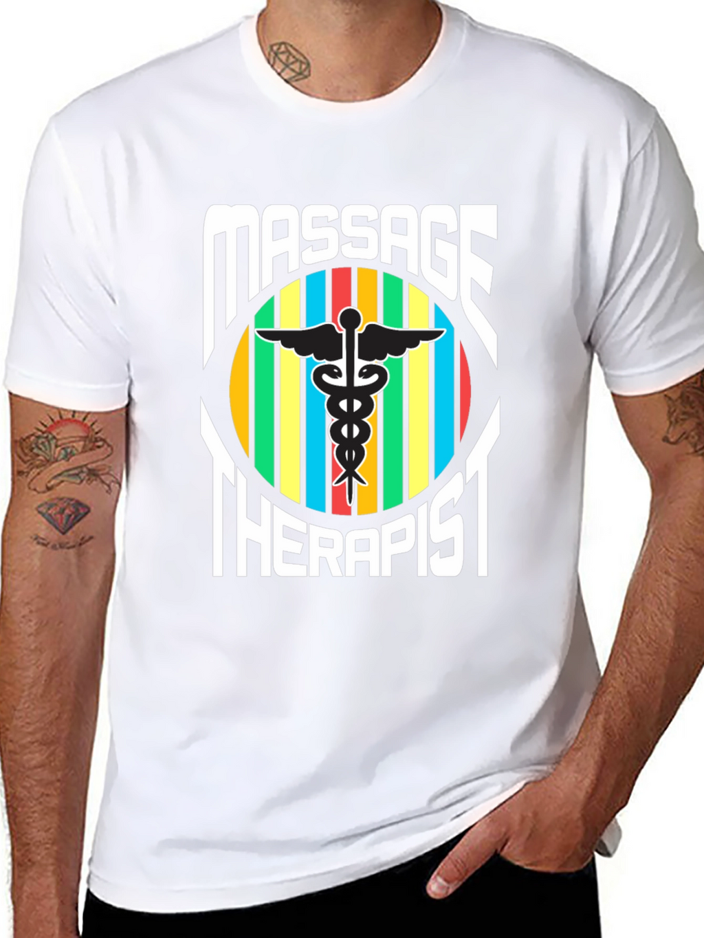 Massage Therapist T-Shirt - Caduceus Symbol