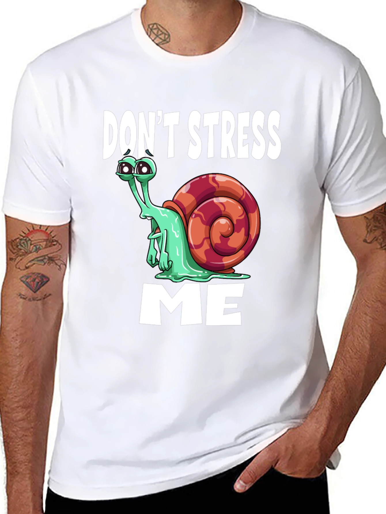 Dont Stress Me Funny Snail Graphic T-Shirt