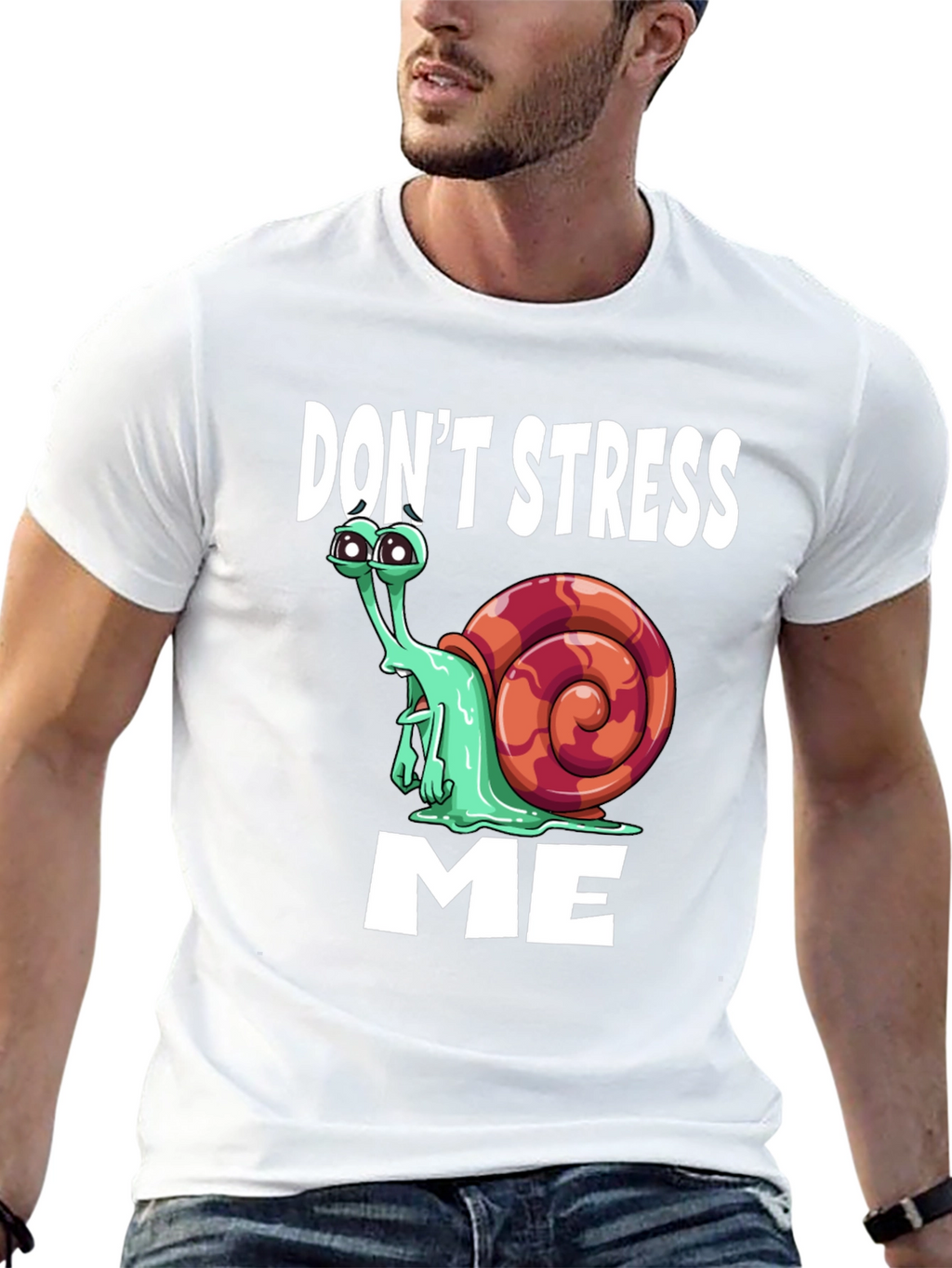 Dont Stress Me Funny Snail Graphic T-Shirt