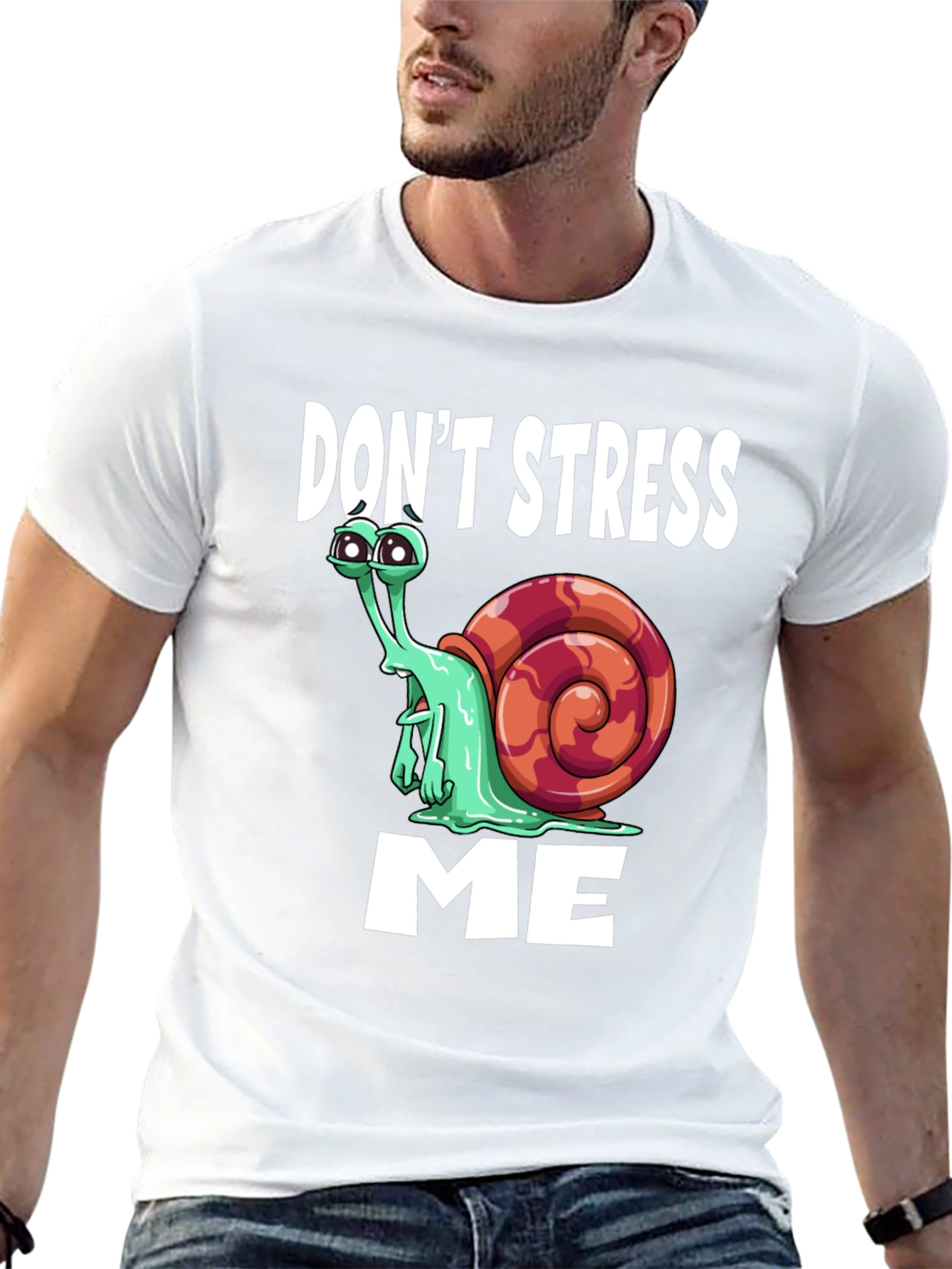 Dont Stress Me Funny Snail Graphic T-Shirt