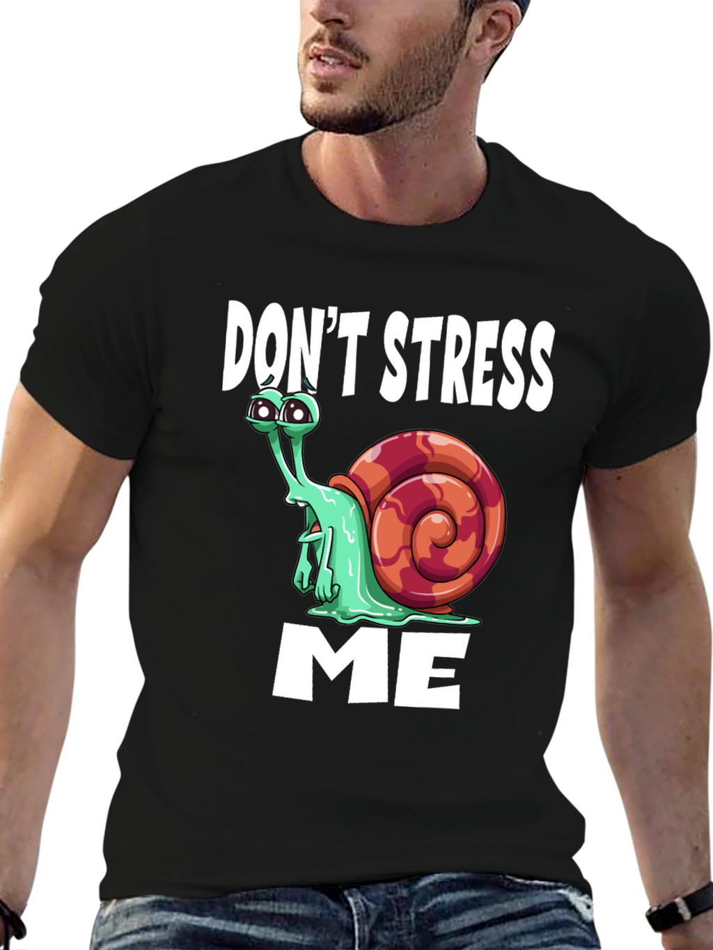 Dont Stress Me Funny Snail Graphic T-Shirt